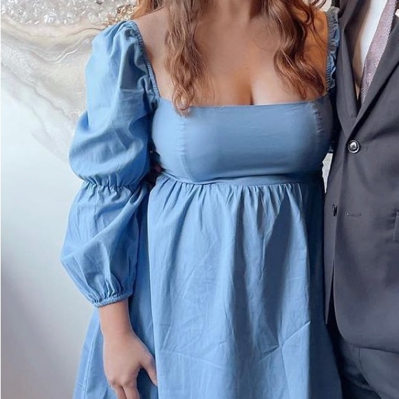 Reformation Michaela Puff Sleeve Mini Dress Size 8 - Picture 4 of 7